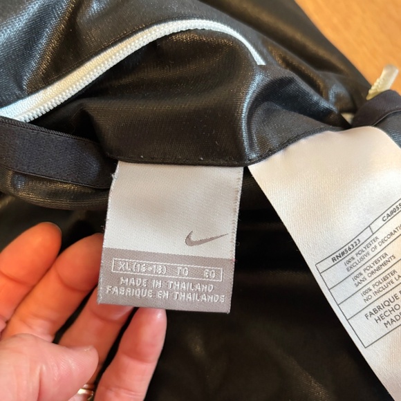 Nike Black Shiny / Matte Reversible Zip Up Jacket Women's Size XL - Picture 5 of 12